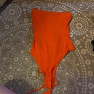 Orange, Garage body suit.